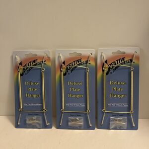 Gold Plate Display Hangers, Spring Type,Hold 7 to 10 Inch Plates -Pack of 3